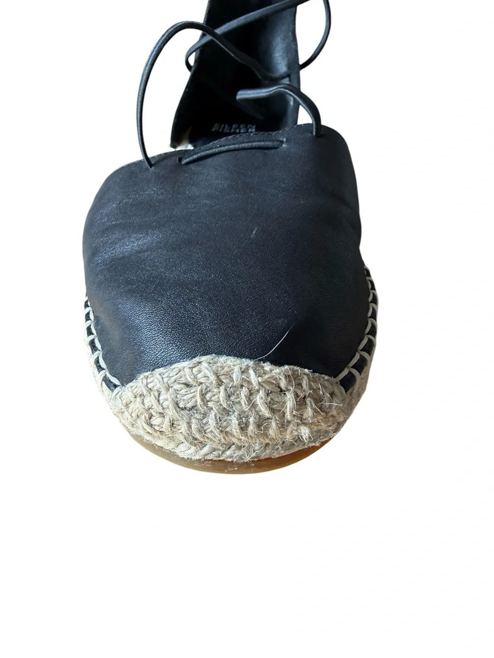 Eileen Fisher Women’s Black Leather Espadrille Criss Cross Zip Back Sandals Sz 9